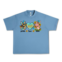 Pebble Blue peace love cute cow Urban Heavy Tee - NancyCooperArtShop