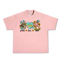 Salmon peace love cute cow Urban Heavy Tee - NancyCooperArtShop
