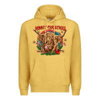 Antique Gold mooey christmas Premium Hoodie - CowGirlArtShop
