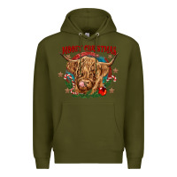 Army Green mooey christmas Premium Hoodie - CowGirlArtShop