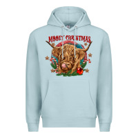 Blue Mist mooey christmas Premium Hoodie - CowGirlArtShop