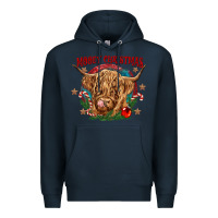 Navy mooey christmas Premium Hoodie - CowGirlArtShop