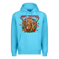 Ocean Blue mooey christmas Premium Hoodie - CowGirlArtShop
