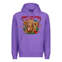 Purple mooey christmas Premium Hoodie - CowGirlArtShop