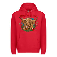 Red mooey christmas Premium Hoodie - CowGirlArtShop