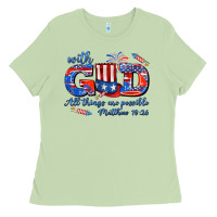 Matcha with god all things are possible usa Ladies Tee - AdoDesignShop