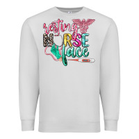 Dove Grey resting nurse face Premium Sweatshirt - CowGirlArtShop