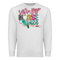 Oatmeal Heather resting nurse face Premium Sweatshirt - CowGirlArtShop