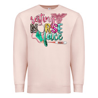Pale Pink resting nurse face Premium Sweatshirt - CowGirlArtShop