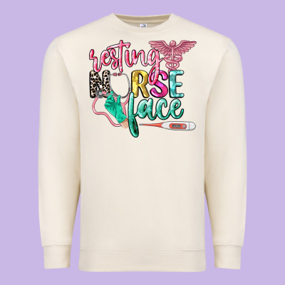 Resting Nurse Face Premium Sweatshirt Designed By Cowgirlartshop