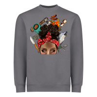 Storm Wild Camping Afro Messy Bbs Heavyweight Sweatshirt - BundleAndBundleShop