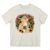 Cream charolais leopard cactus sunflower Heavy Core Tee - JahusDesignShop