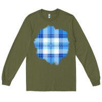 Army Green Winter Tartan Patch Long Sleeve Tee - BundleAndBundleShop