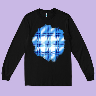Winter Tartan Patch Long Sleeve Tee Designed By Bundleandbundleshop