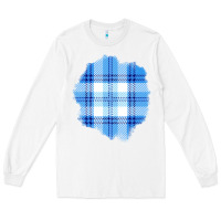 White Winter Tartan Patch Long Sleeve Tee - BundleAndBundleShop