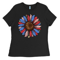 Black usa flag camouflage sunflower Ladies Tee - JahusDesignShop