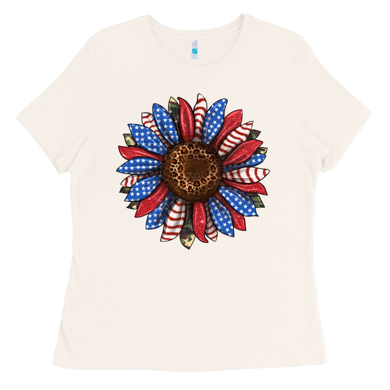 Usa Flag Camouflage Sunflower Ladies Tee by JahusDesignShop | Teevron