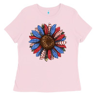 Bubblegum Pink usa flag camouflage sunflower Ladies Tee - JahusDesignShop