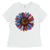 White usa flag camouflage sunflower Ladies Tee - JahusDesignShop