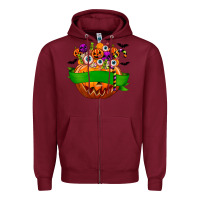 Burgundy Personalized Boy Halloween Candy Zipper Hoodie - texasbilliewilder