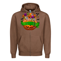 Chestnut Personalized Boy Halloween Candy Zipper Hoodie - texasbilliewilder