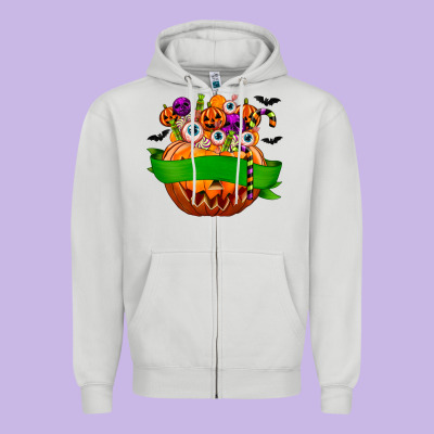 Personalized Boy Halloween Candy Zipper Hoodie Designed By Texasbilliewilder