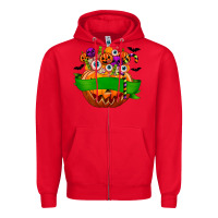 Red Personalized Boy Halloween Candy Zipper Hoodie - texasbilliewilder