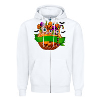 White Personalized Boy Halloween Candy Zipper Hoodie - texasbilliewilder
