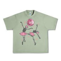 Oil Green skeleton ballerina Urban Heavy Tee - MaliasSmallBusiness