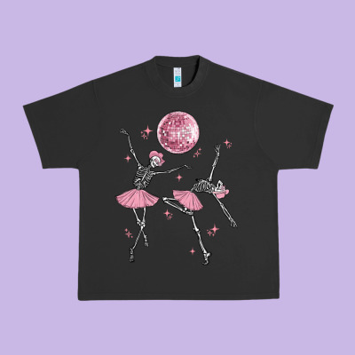 Skeleton Ballerina Urban Heavy Tee Designed By Maliassmallbusiness