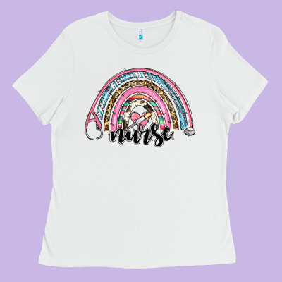 Western Nurse Rainbow Ladies Tee Designed By Ranaportraitstore