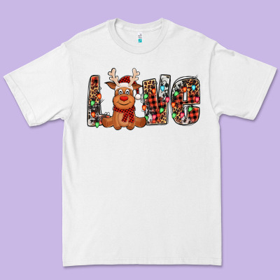 Love Christmas Reindeer Premium Tee Designed By Jasminsmagicworld