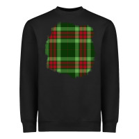 Black Christmas Tartan Patch Heavyweight Sweatshirt - BundleAndBundleShop