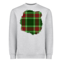 Heather Grey Christmas Tartan Patch Heavyweight Sweatshirt - BundleAndBundleShop