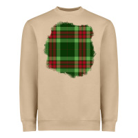 Mushroom Christmas Tartan Patch Heavyweight Sweatshirt - BundleAndBundleShop