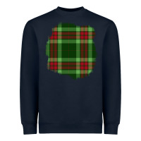 Navy Christmas Tartan Patch Heavyweight Sweatshirt - BundleAndBundleShop