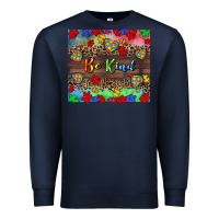 Navy Be kind Premium Sweatshirt - CowGirlArtShop