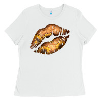 White Western Sunflower Lips Ladies Tee - Bettercallsaul