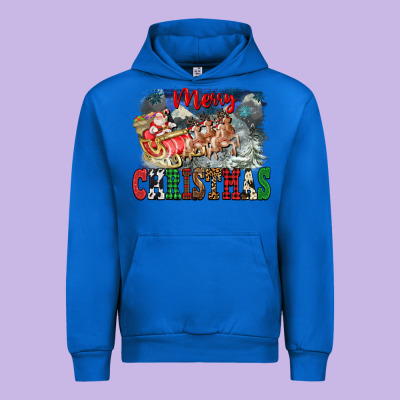 Merry Christmas Santa Sleigh Urban Hoodie Designed By Fadigitalartstudio
