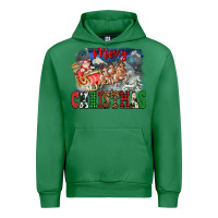 Emerald Merry Christmas Santa Sleigh Urban Hoodie - FaDigitalArtStudio