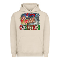 Pigment French Oak Merry Christmas Santa Sleigh Urban Hoodie - FaDigitalArtStudio