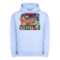 Pigment Grape Ice Merry Christmas Santa Sleigh Urban Hoodie - FaDigitalArtStudio