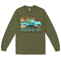 Army Green Teacher Life With Truck Long Sleeve Tee - BundleAndBundleShop