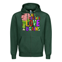 Sports Green All Teacher Love Brains Zipper Hoodie - texasbilliewilder