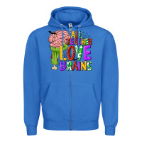 True Royal All Teacher Love Brains Zipper Hoodie - texasbilliewilder