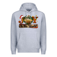 Heather Grey joy to the world Premium Hoodie - CowGirlArtShop