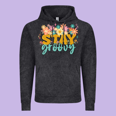 Stay Groovy Vintage Hoodie Designed By Maliassmallbusiness