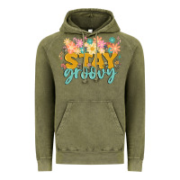 Vintage Olive stay groovy Vintage Hoodie - MaliasSmallBusiness