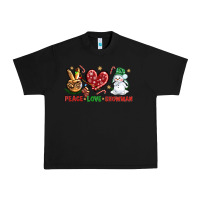Black peace love snowman Urban Heavy Tee - NancyCooperArtShop