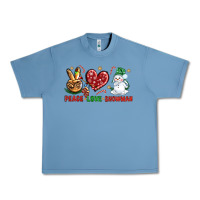 Pebble Blue peace love snowman Urban Heavy Tee - NancyCooperArtShop